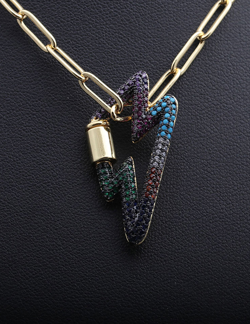 Fashion Lightning Micro-set Zircon Lightning Cutout Necklace