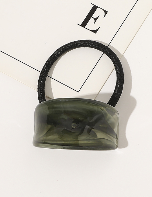 Fashion Concave Dark Green Resin-like Geometric Concave And Convex Hair Rope