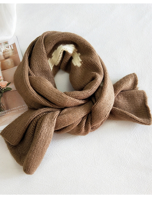 Fashion One-line Sky Camel Striped Knitted Wool Scarf