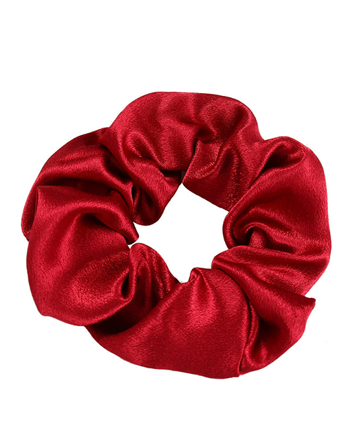 Fashion Red Pure Color High Elastic Large Intestine Loop Hair Rope
