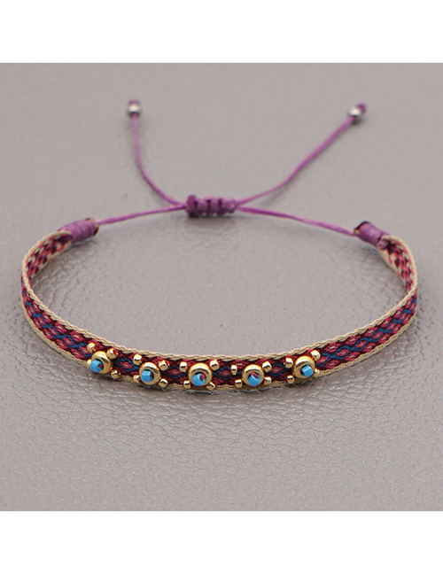 Fashion Mixing 2 Handmade Webbing Geometric Bracelet With Gold Beads