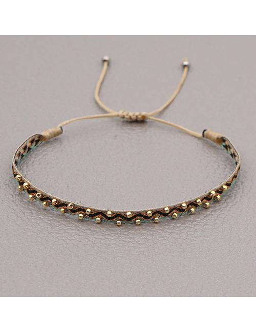 Fashion Mixing 8 Handmade Webbing Geometric Bracelet With Gold Beads
