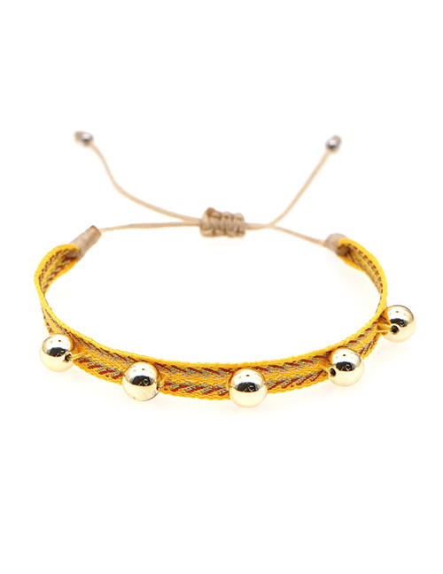 Fashion Mixing 9 Handmade Webbing Geometric Bracelet With Gold Beads