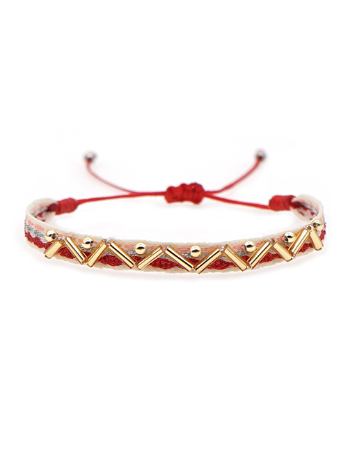 Fashion Mixing 21 Handmade Webbing Geometric Bracelet With Gold Beads