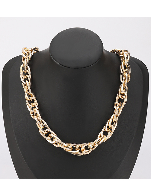 Fashion Gold Color Thick Chain Hollow Alloy Necklace