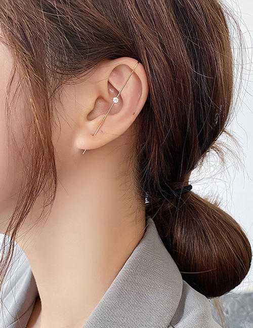 Fashion Middle Zircon Micro-inlaid Zircon Geometric Copper And Pierced Earrings