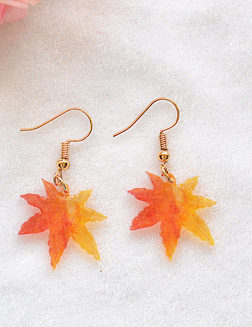 Fashion Maple Leaf Ginkgo Maple Leaf Resin Alloy Earrings