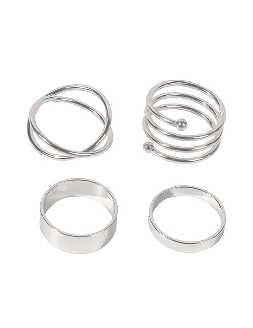 Fashion White K 4-piece Alloy Geometric Ring
