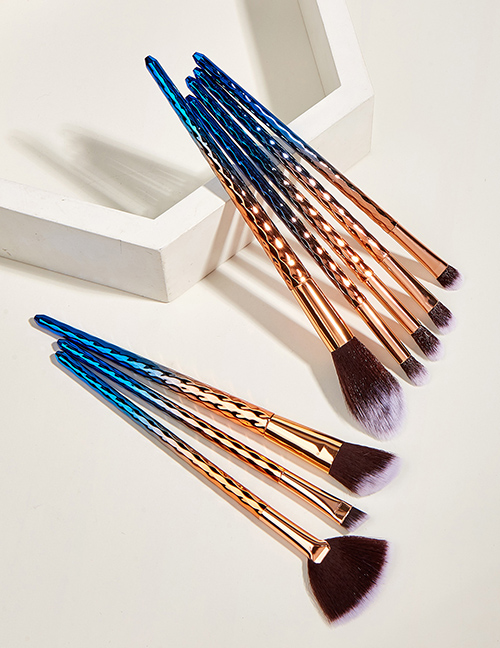 Fashion Royal Blue 8 Pcs-water Ripple Makeup Brush