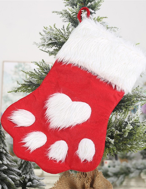 Fashion Red Christmas Shaggy Dog ??paw Candy Bag