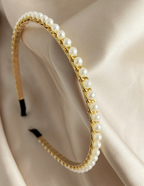 Fashion Chain Hand-woven Pearl Flower Geometric Headband