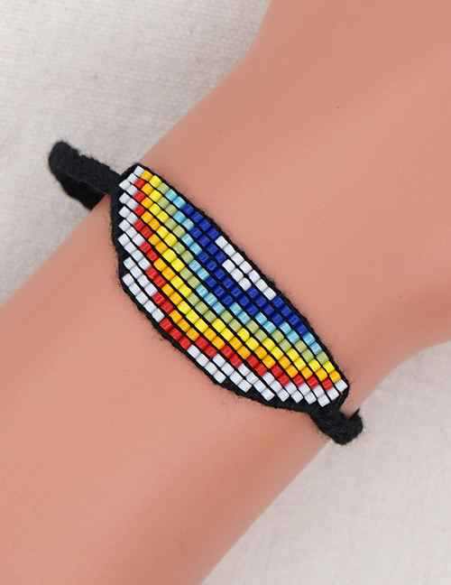 Fashion Color Mixing Rice Bead Woven Rainbow Handmade Beaded Bracelet