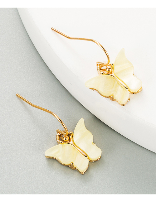 Fashion Yellow Butterfly Acrylic Alloy Earrings