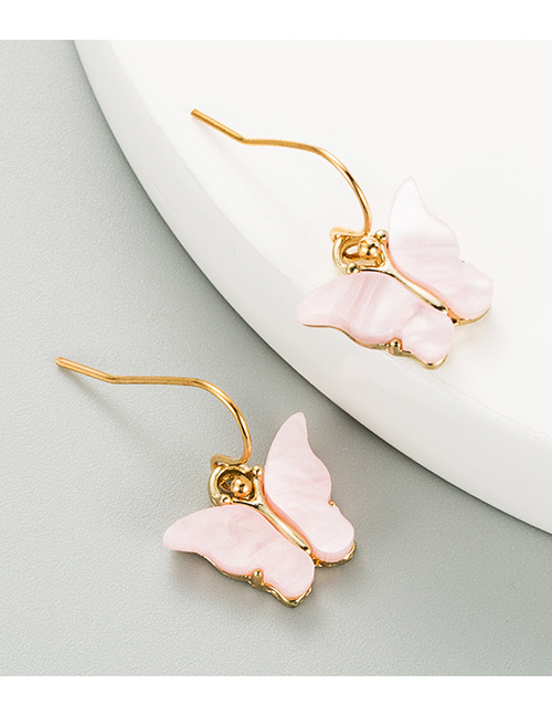 Fashion Pink Butterfly Acrylic Alloy Earrings