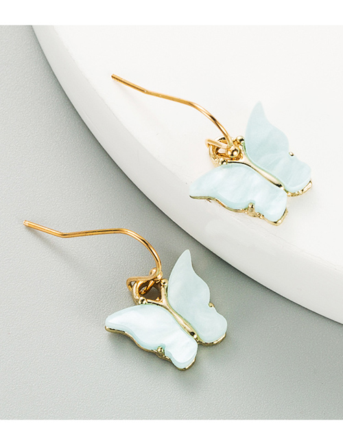 Fashion Light Blue Butterfly Acrylic Alloy Earrings