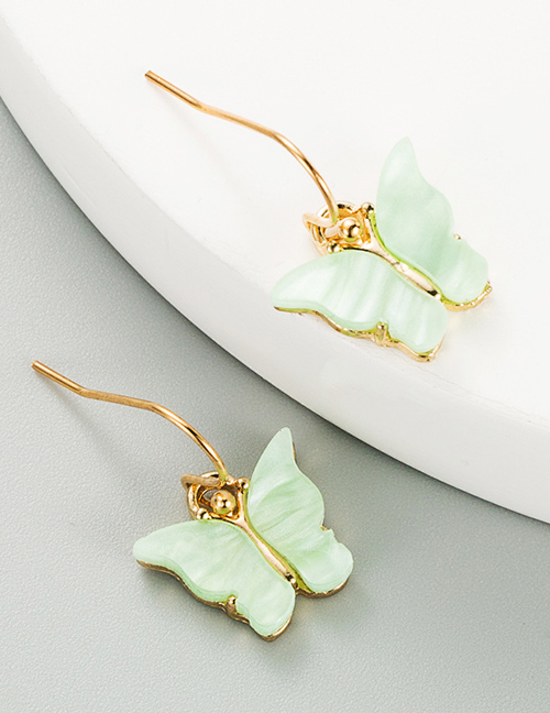 Fashion Light Green Butterfly Acrylic Alloy Earrings