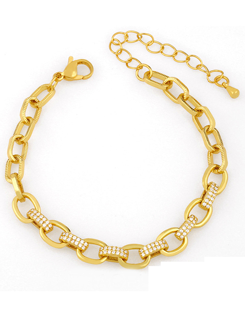 Fashion Bracelet 2 Dripping Oil Thick Chain Gold-plated Copper Bracelet