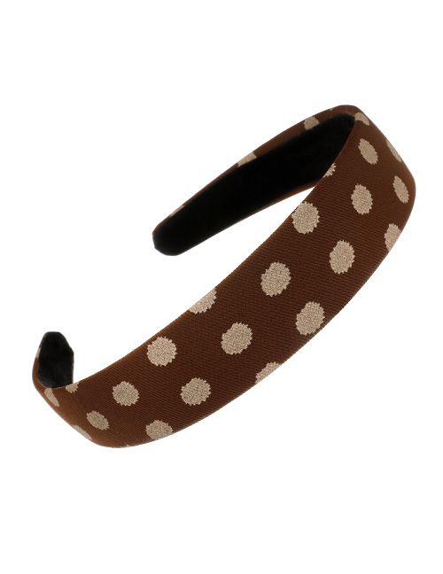 Fashion Brown Fabric Polka Dot Headband