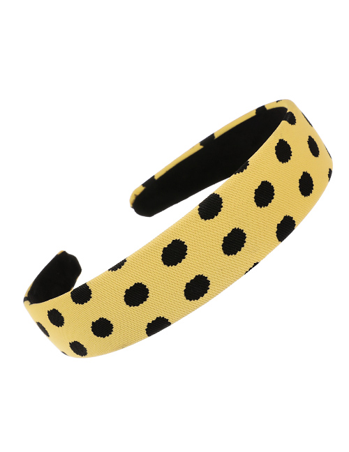 Fashion Yellow Fabric Polka Dot Headband