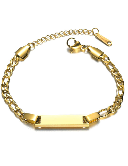 Fashion Gold Color Bend Brand Steel Titanium Thick Chain Bracelet