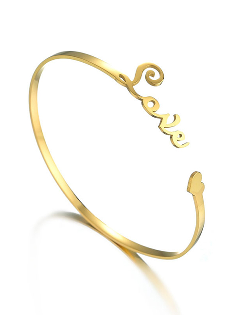 Fashion Type B Letter Opening 8k Gold Stainless Steel Bracelet