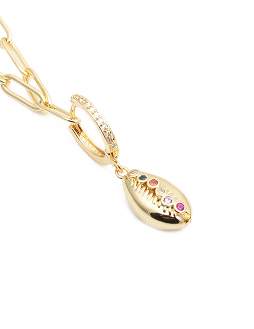 Fashion Shell Gold-plated Copper Necklace With Zircon Shells