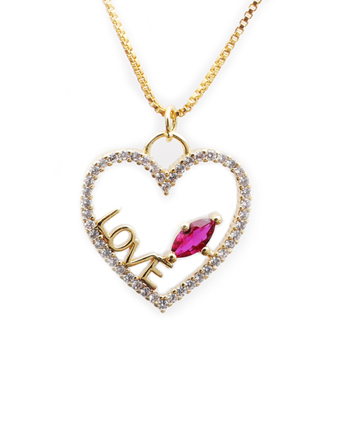 Fashion Box Chain Gold Micro-inlaid Zircon Letters Love Necklace