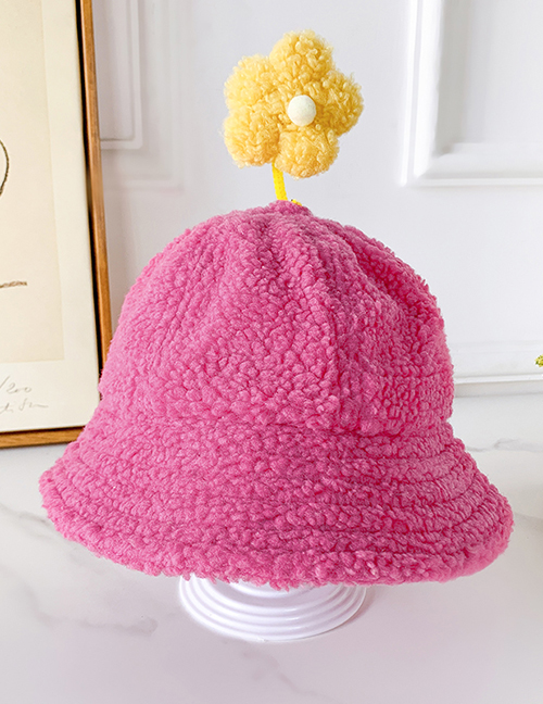 Fashion Pink Flower Hat 2-6 Years Old One Size Subject To Actual Head Circumference Lamb Hair Flower Children Hat
