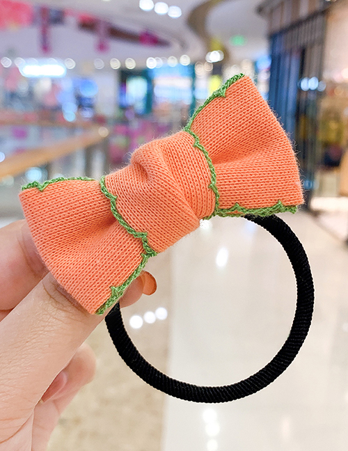 Fashion Orange Bow [hair Rope] Bowknot Fabric Alloy Childrens Hair Rope Hairpin