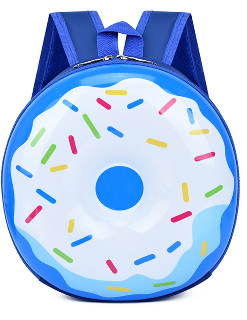 Fashion Donut Light Blue Donut Shell Rainbow Kids Backpack