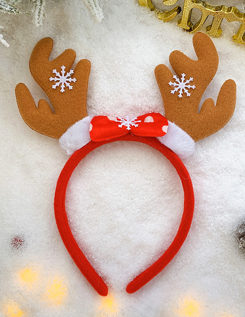 Fashion Big Brown Antlers Christmas Antlers Santa Hair Ball Fabric Childrens Headband