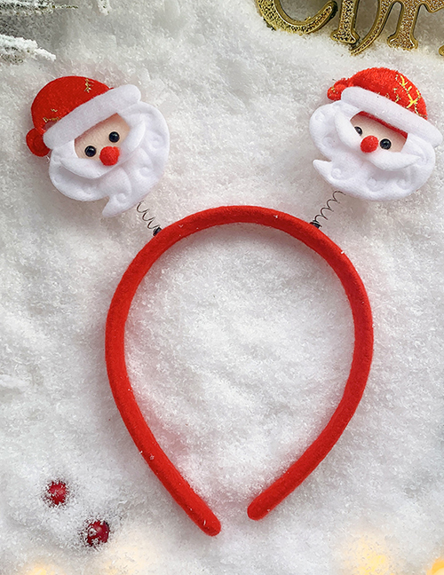 Fashion Apricot Santa Claus Christmas Antlers Santa Hair Ball Fabric Childrens Headband