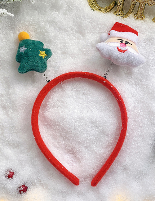 Fashion Fluorescent Yellow Santa Claus Christmas Tree Christmas Antlers Santa Hair Ball Fabric Childrens Headband