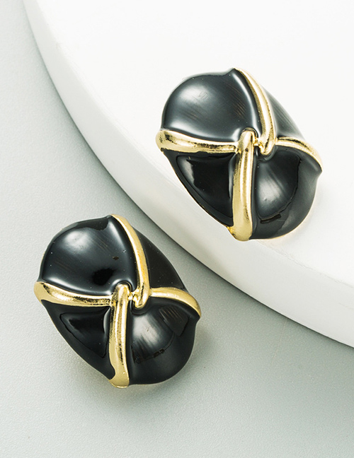 Fashion Black Geometric Solid Color Alloy Drip Earrings