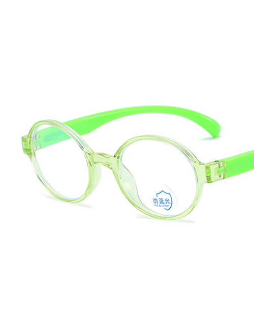 Fashion Transparent Green Frame Round Small Silicone Children Glasses Frame