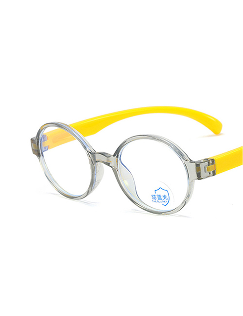 Fashion Transparent Gray Frame Round Small Silicone Children Glasses Frame