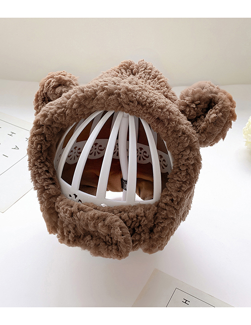 Fashion Brown Hat Reference Age 2 Years -6 Years Old Childrens Plush Hat With Bear Ears