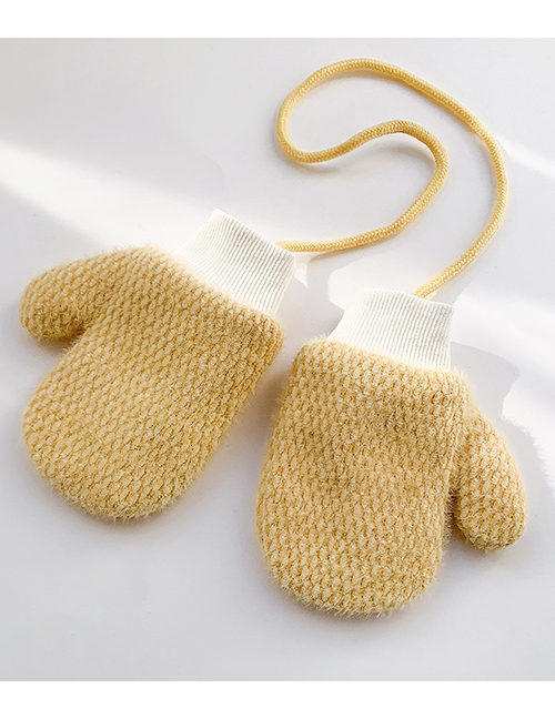 Fashion Plaid Yellow Recommended 2-10 Years Old Small Size Recommended 1-4 Years Old Plush Checkered Plush Baby Gloves