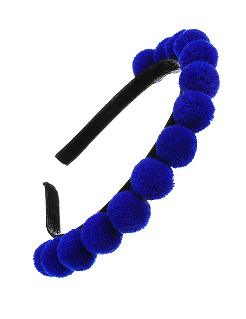 Fashion Royal Blue Alloy Plush Ball Headband