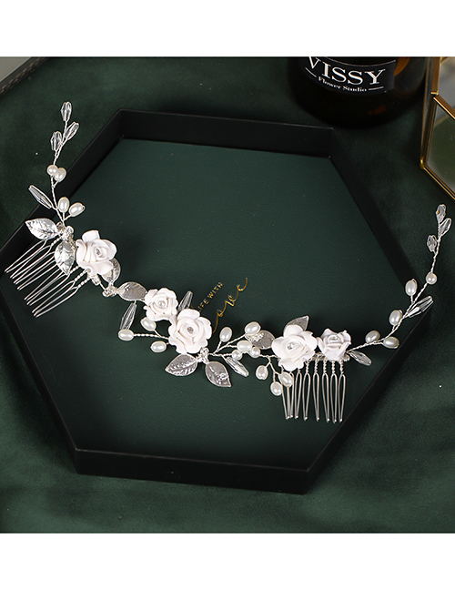Fashion White Handmade Pearl Flower Resin Headband