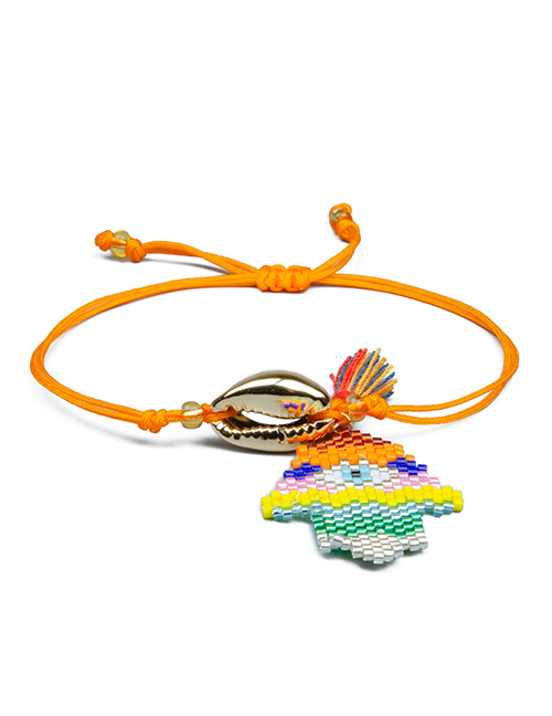 Fashion Mixed Color Shells Rice Beads Hand-woven Palm Eye Bracelet