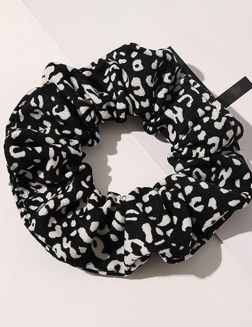 Fashion Leopard Hair Tie-black Polka Dot Leopard Print Large Intestine Hair Rope