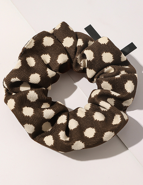 Fashion Dot Hair Tie-coffee Polka Dot Leopard Print Large Intestine Hair Rope