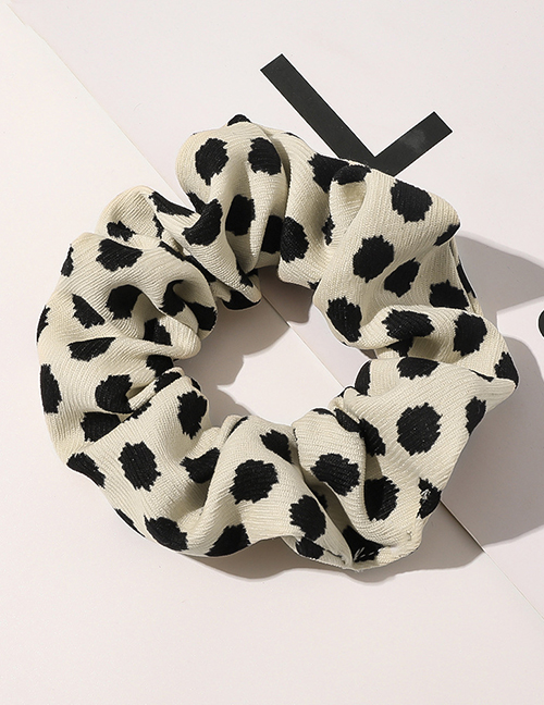 Fashion Dot Hair Tie-beige Polka Dot Leopard Print Large Intestine Hair Rope