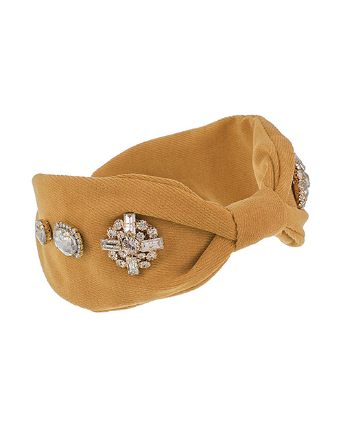 Fashion Ginger Fabric Diamond-studded Knotted Headband