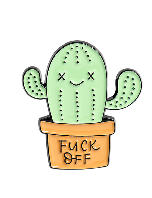 Fashion Cactus Potted Cactus Paint Enamel Alloy Badge