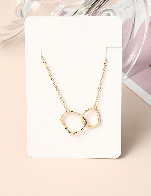 Fashion Gold Color Buckle Geometric Alloy Necklace
