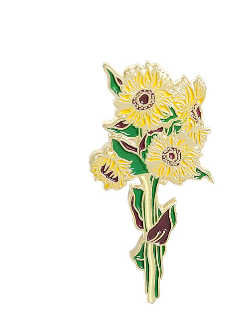 Fashion Sunflower Sunflower Lacquered Enamel Iris Brooch