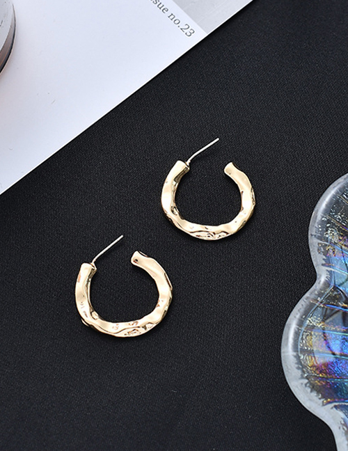 Fashion Geometry Circle Bump Surface Alloy Hollow Earrings