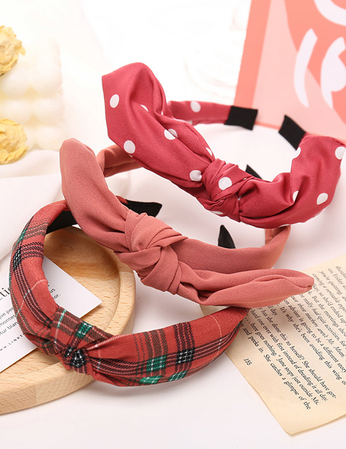 Fashion Red Bunny Ears Print Polka Dot Flower Headband Set